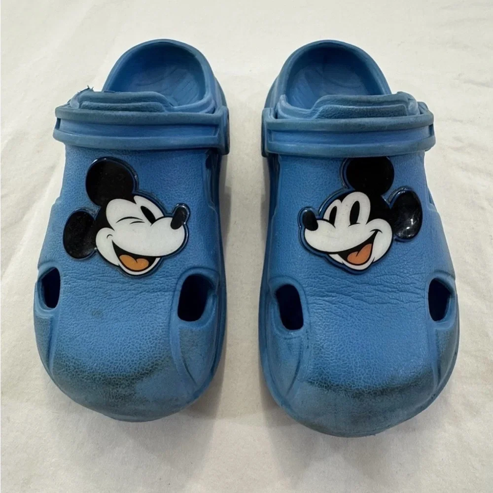 Mickey Mouse Toddler Boys Blue Clogs, Size 7/8 Slip-On, Used